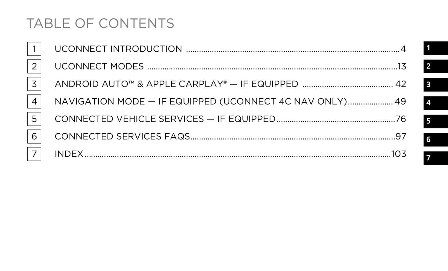 Uconnect Radio 8.4 Inch Display Owner's Manual