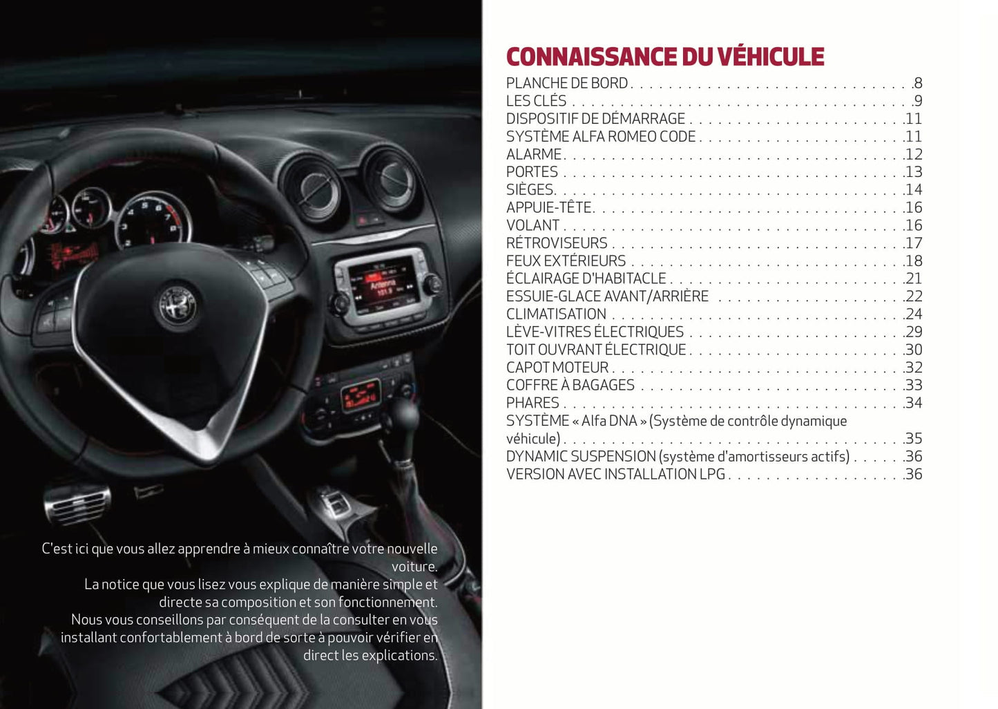 2013-2017 Alfa Romeo MiTo Owner's Manual | French