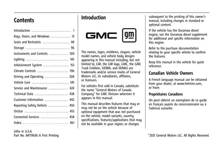 2022 GMC Sierra Manuel du propriétaire | Anglais