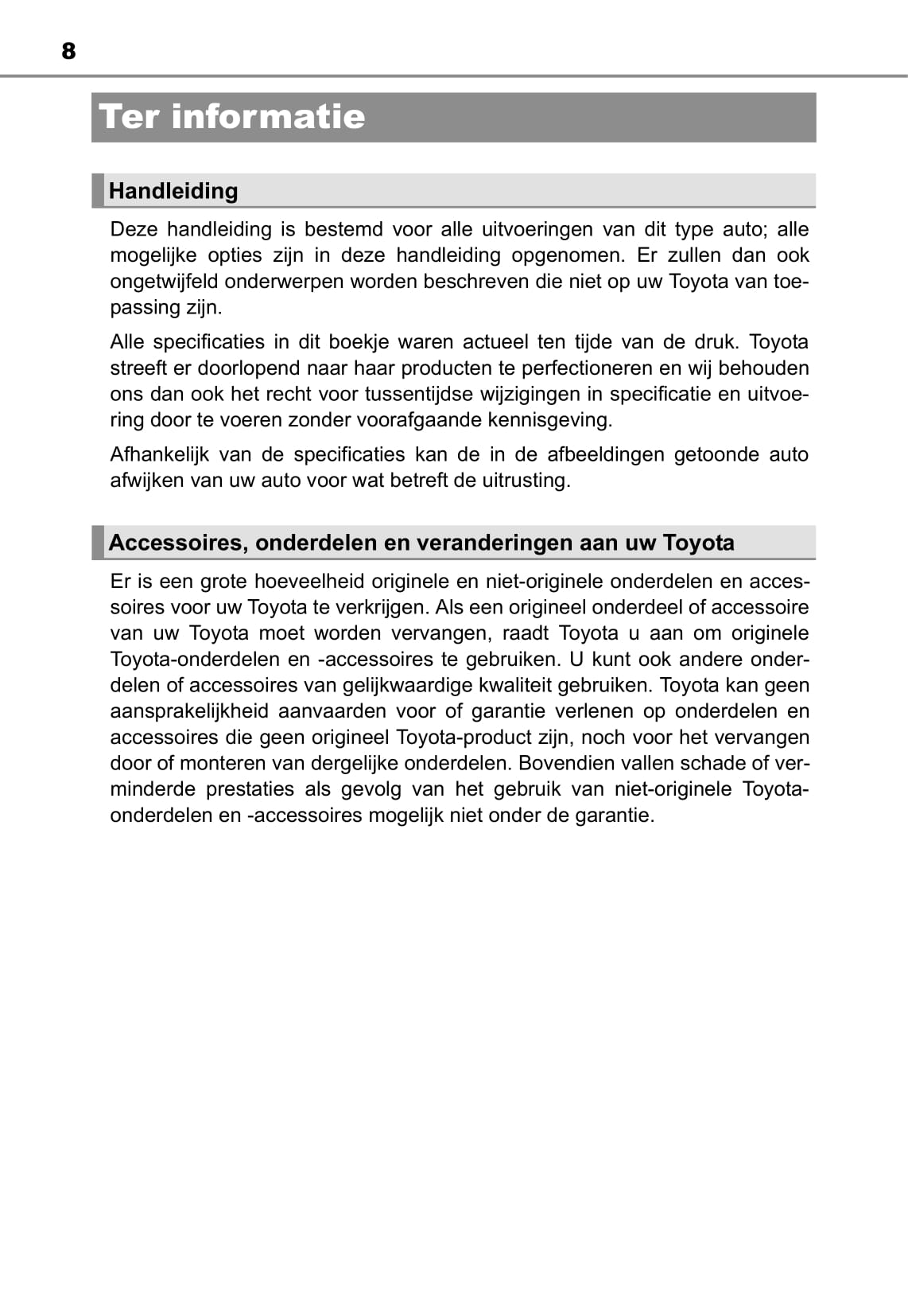 2013-2014 Toyota Hilux Owner's Manual | Dutch