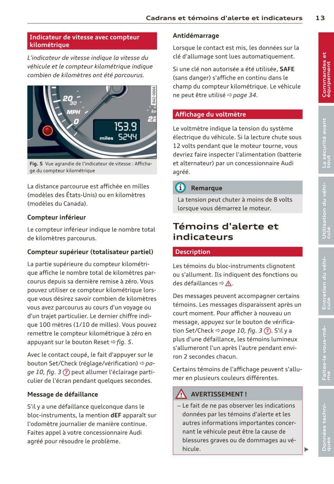 2012-2015 Audi R8/R8 Coupé Owner's Manual | French