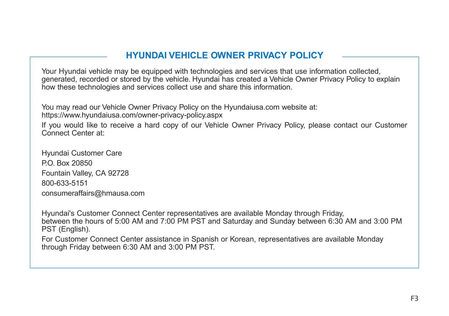 2017-2020 Hyundai Kona Manuel du propriétaire | Anglais