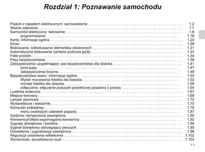 2019-2020 Renault Zoe Owner's Manual | Polish