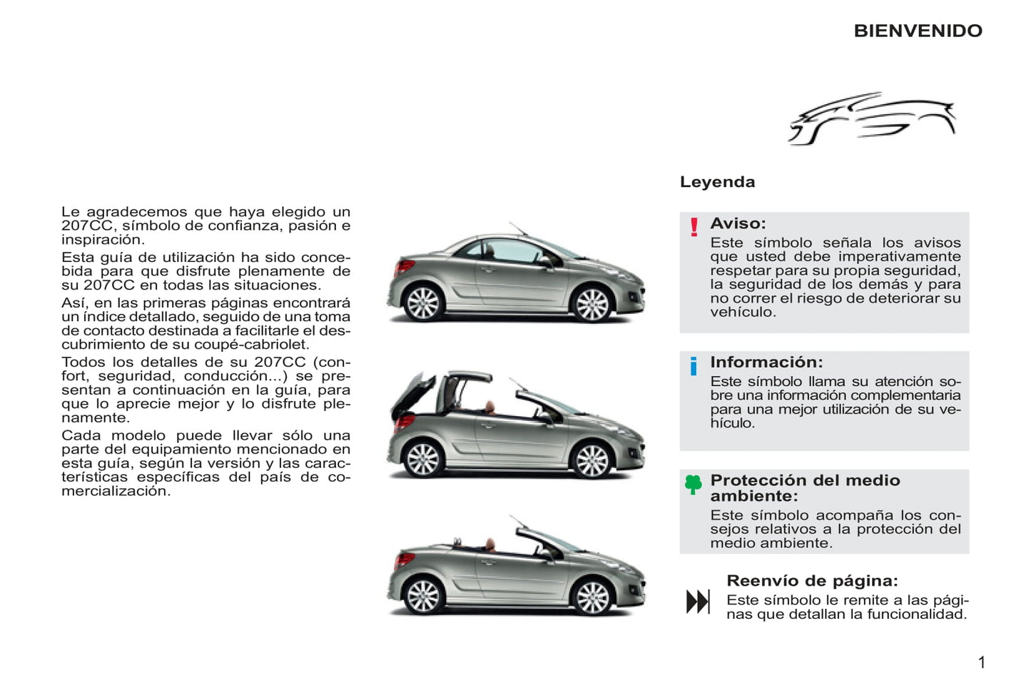 2011-2014 Peugeot 207 CC Owner's Manual | Spanish