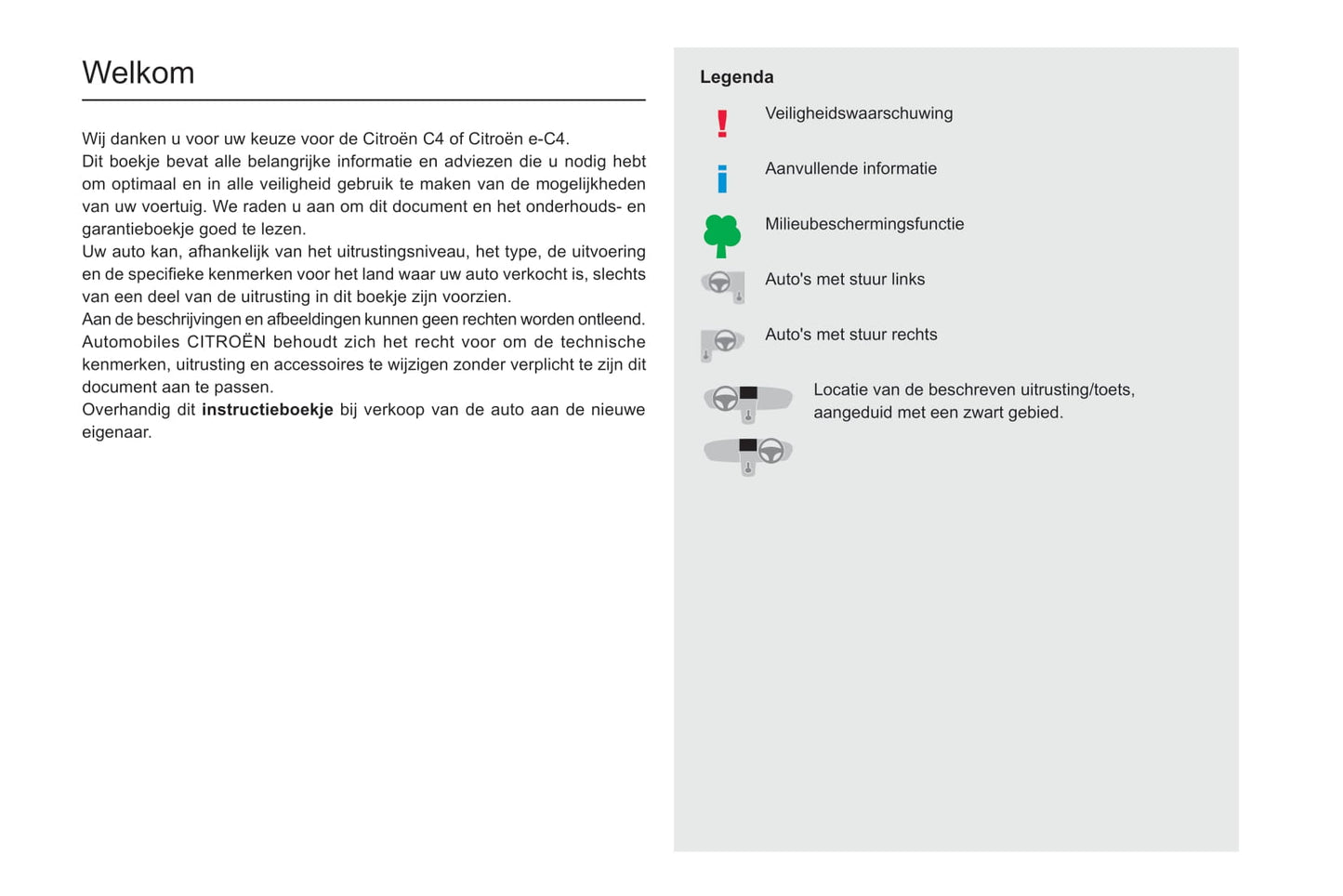 2020-2023 Citroën C4/e-C4 Manuel du propriétaire | Néerlandais