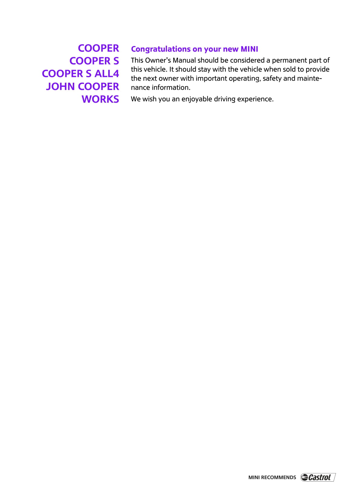 2010-2014 Mini Countryman Owner's Manual | English