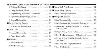 2010 Dodge Challenger SRT Owner's Manual | English
