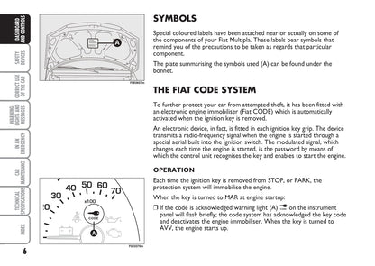 2007-2008 Fiat Multipla Gebruikershandleiding | Engels
