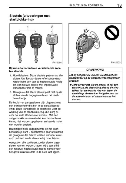 2006-2008 Toyota Avensis Owner's Manual | Dutch