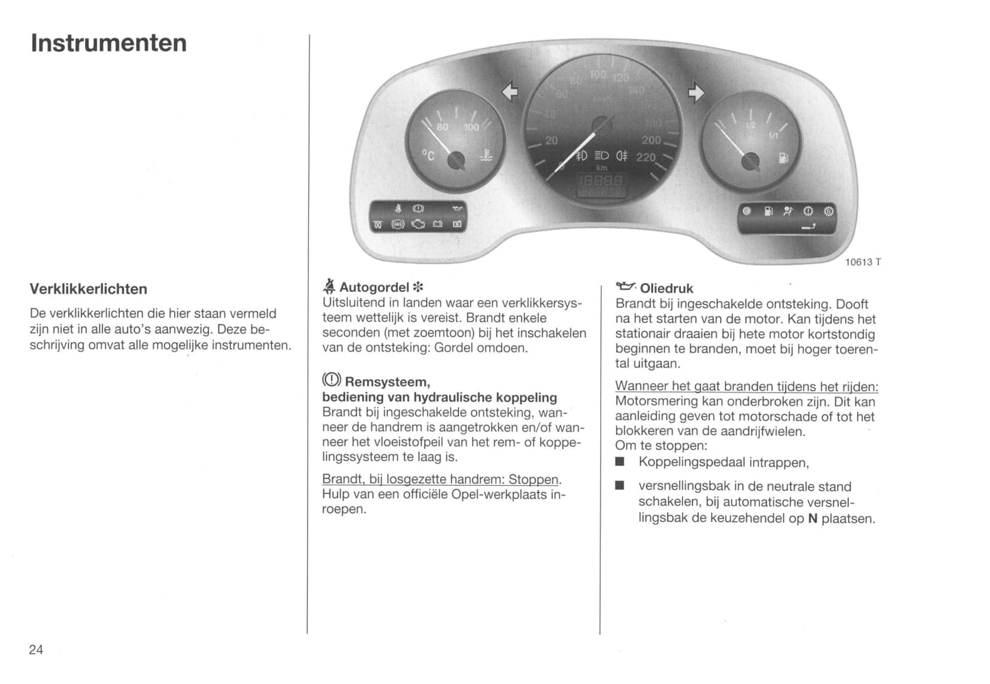 1999-2001 Opel Zafira Owner's Manual | Dutch