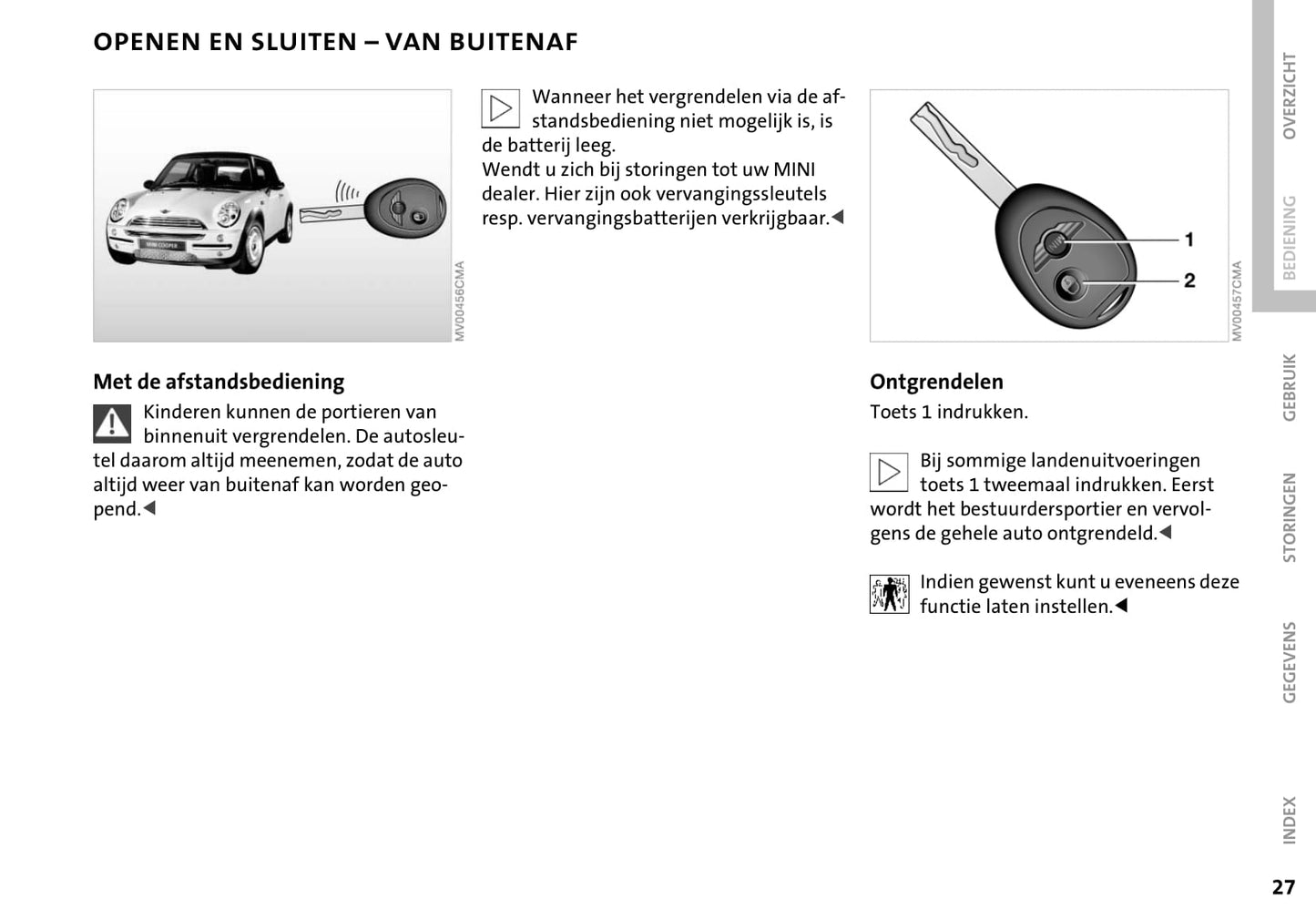 2001-2006 Mini Cooper/One Gebruikershandleiding | Nederlands