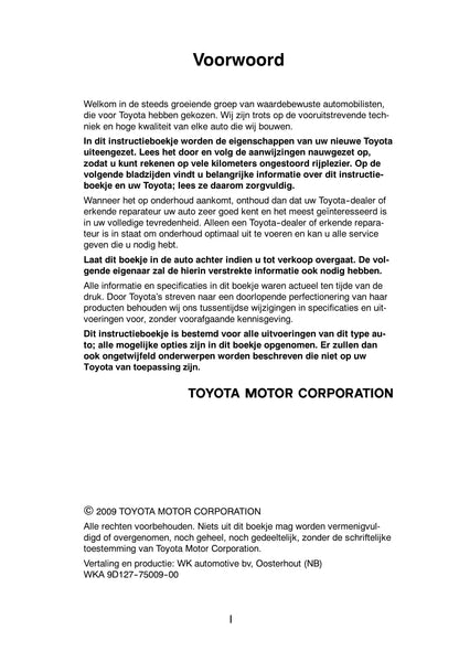 2009-2010 Toyota Dyna Gebruikershandleiding | Nederlands