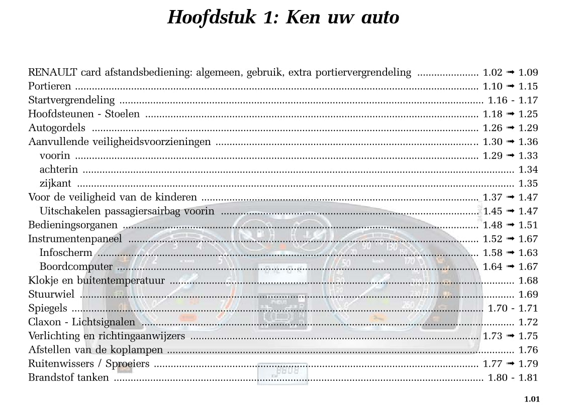 2005-2006 Renault Laguna Owner's Manual | Dutch