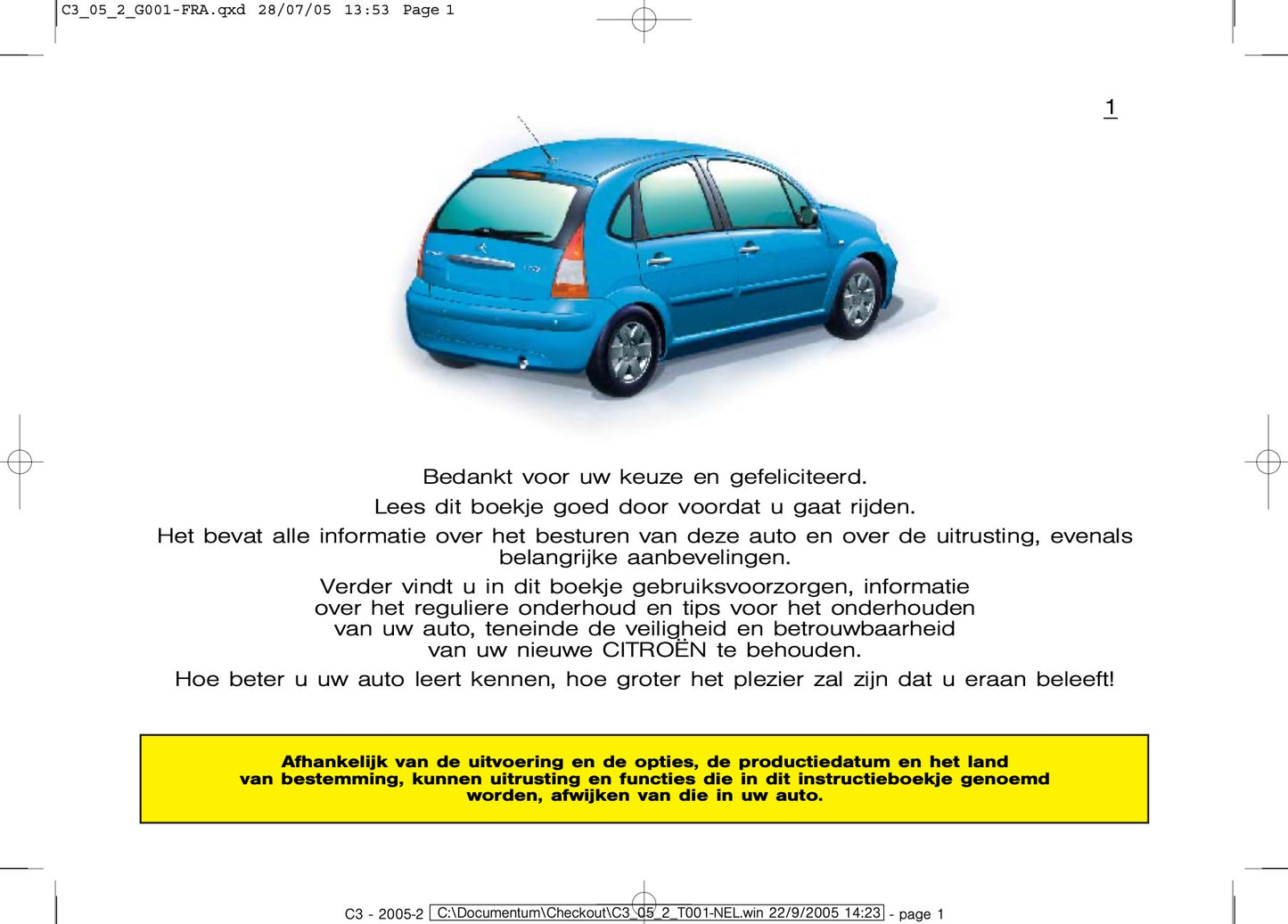 2005-2007 Citroën C3 Owner's Manual | Dutch