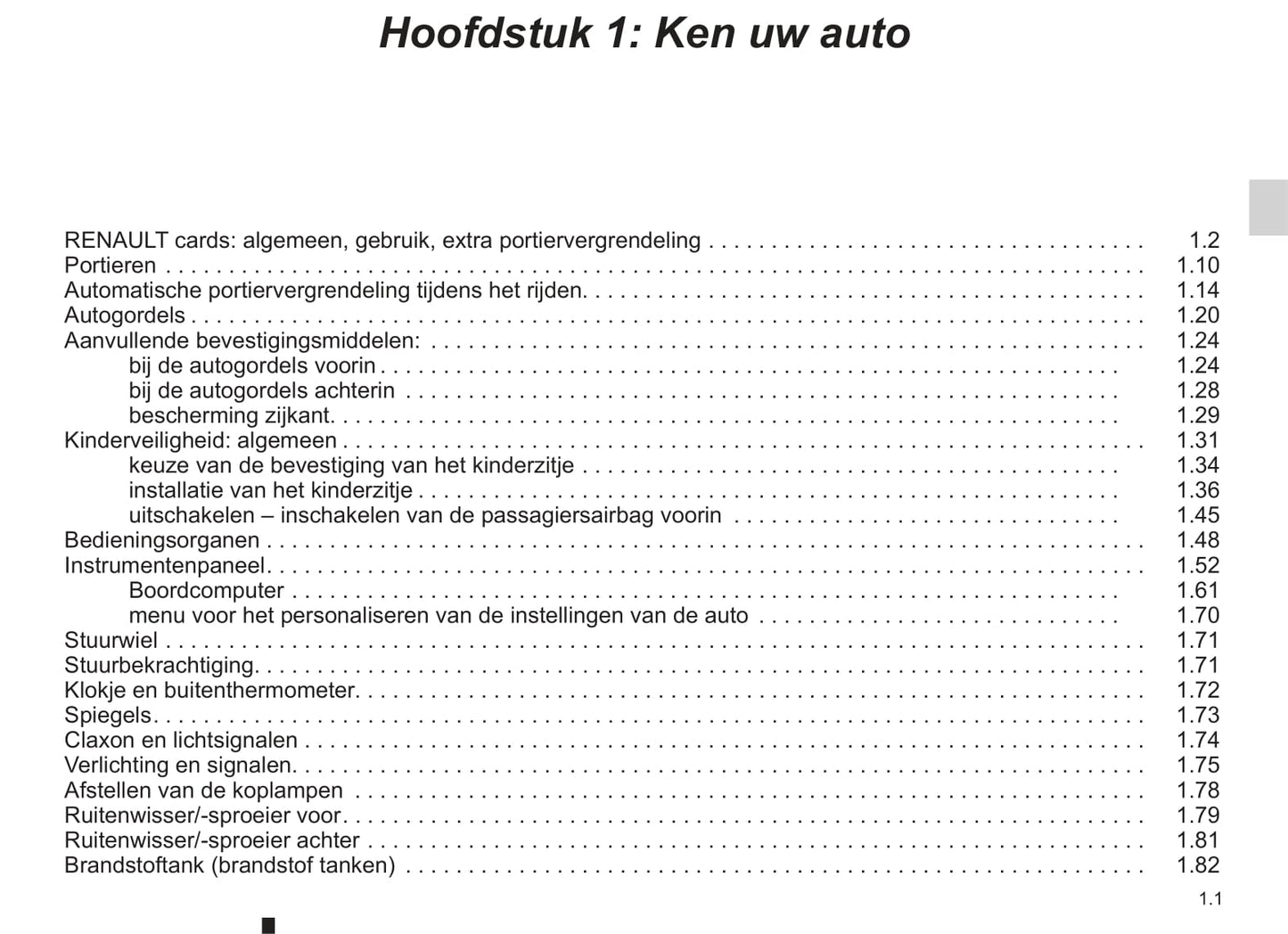 2011-2012 Renault Scénic/Grand Scénic Owner's Manual | Dutch