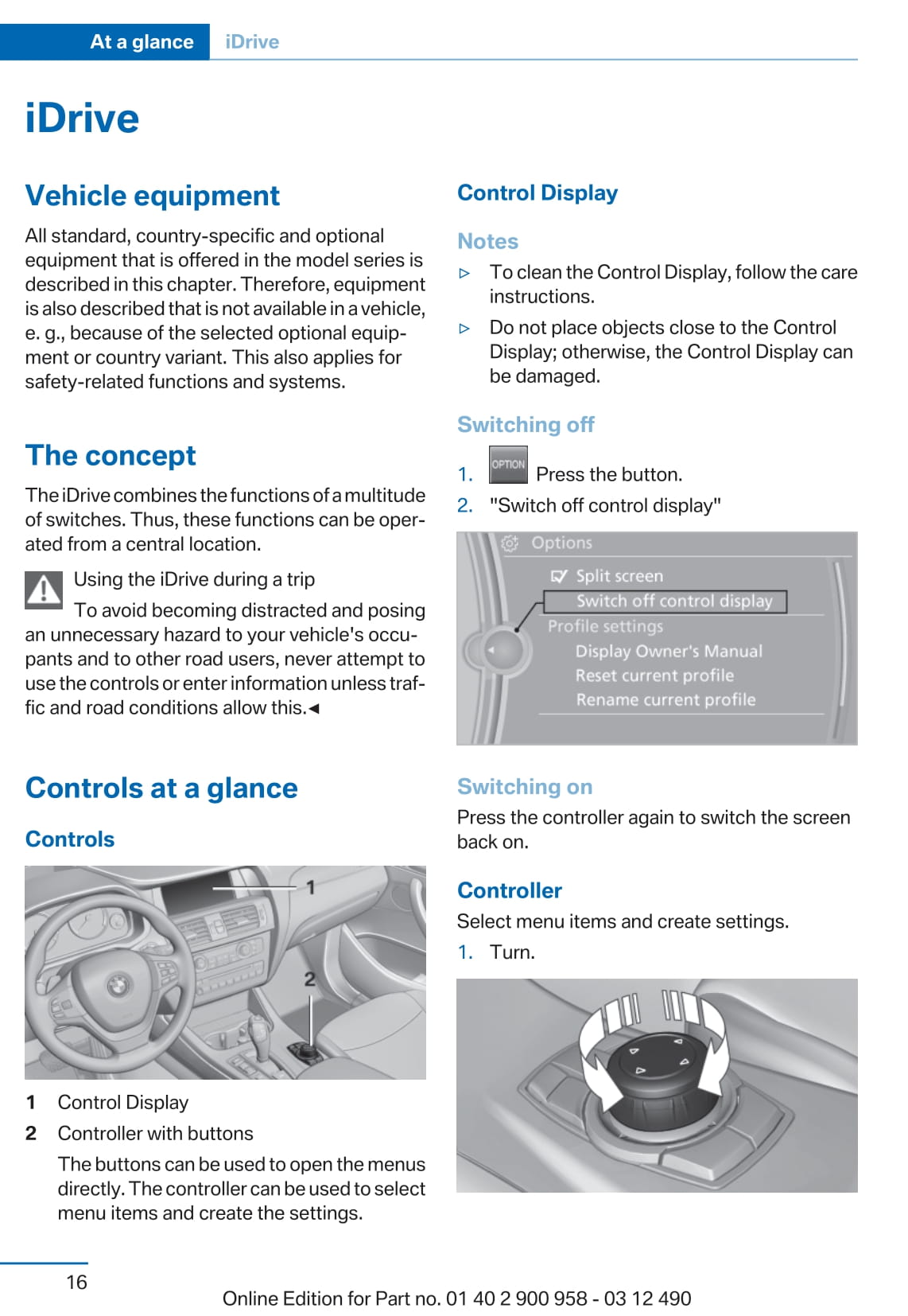 2012 BMW X3 Owner's Manual | English