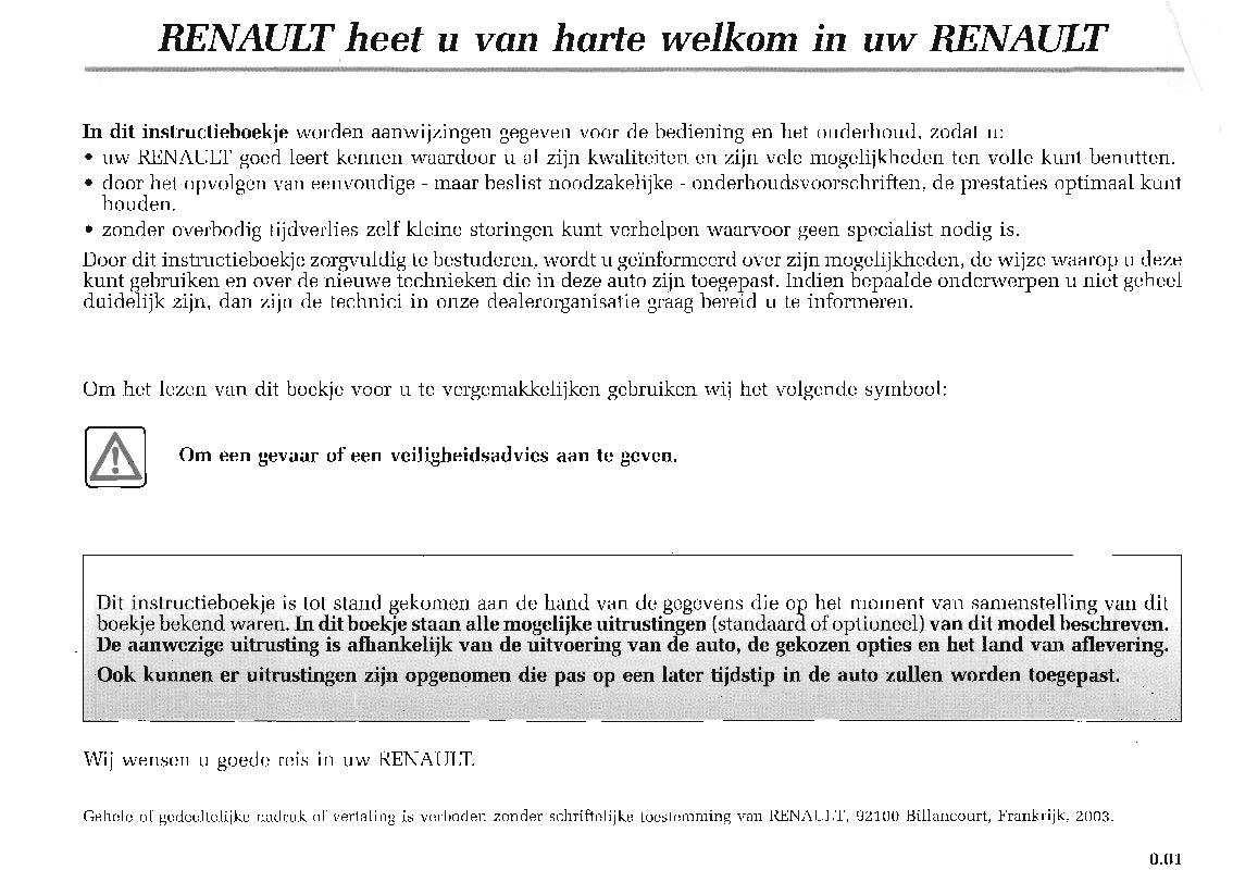 2003-2004 Renault Scénic Gebruikershandleiding | Nederlands