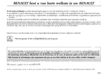 2003-2004 Renault Scénic Gebruikershandleiding | Nederlands