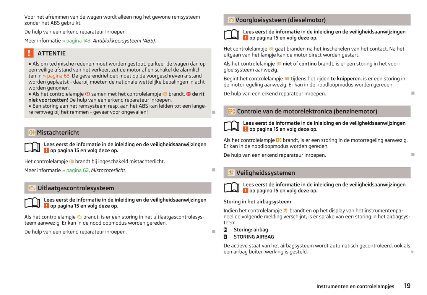 2013-2014 Skoda Octavia Owner's Manual | Dutch