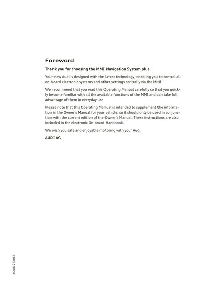 Audi MMI Navigation System Plus 2014 - 2018