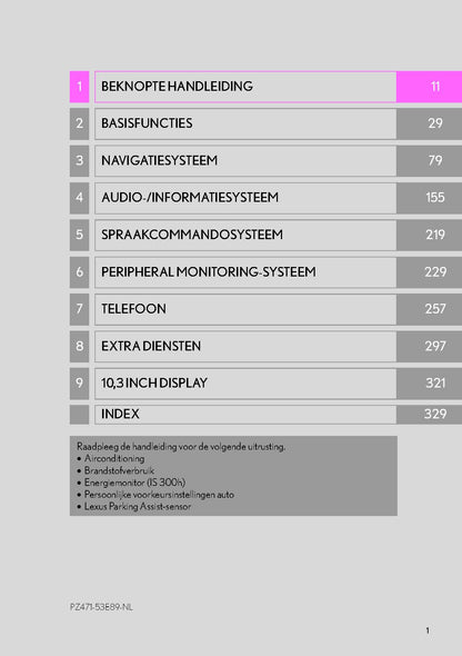 Lexus IS300h Navigatie Systeem Handleiding 2017 - 2019