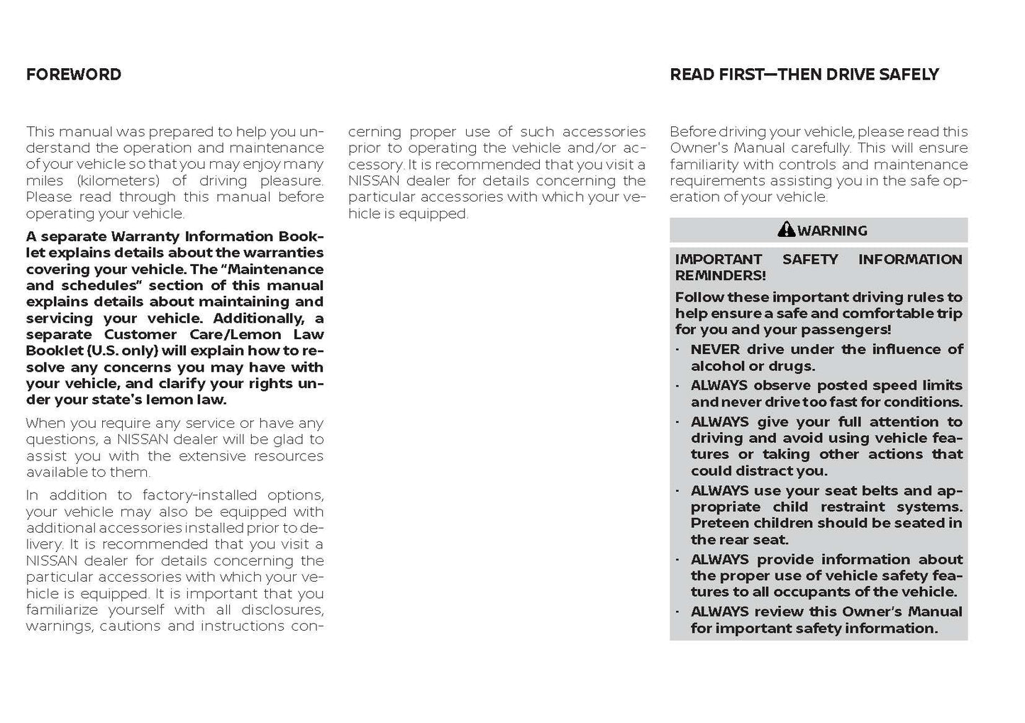 2021 Nissan Sentra Owner's Manual | English