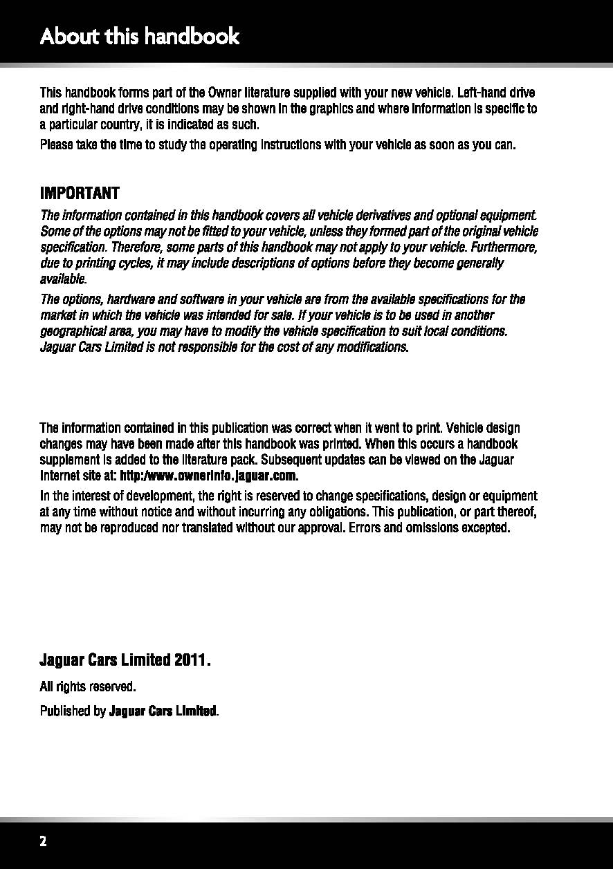 2012 Jaguar XK Gebruikershandleiding | Engels