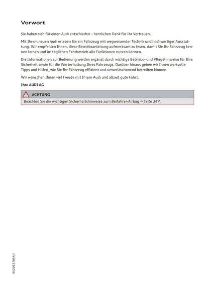 2018-2019 Audi A3/A3 Limousine/A3 Cabriolet/A3 Sportback Owner's Manual | German