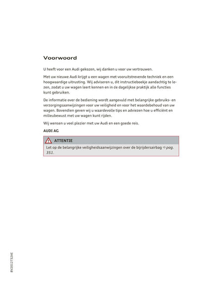 2016-2018 Audi A3/S3/RS 3 Manuel du propriétaire | Néerlandais