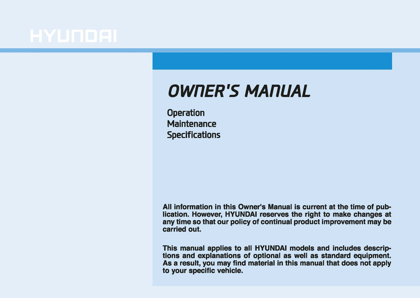 2019 Hyundai Nexo Owner's Manual | English