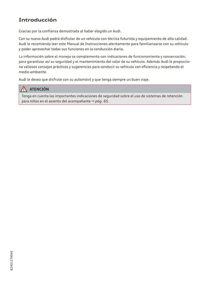 2018-2023 Audi A1 Manuel du propriétaire | Espagnol