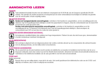 2022-2024 Abarth 595/695 Owner's Manual | Dutch