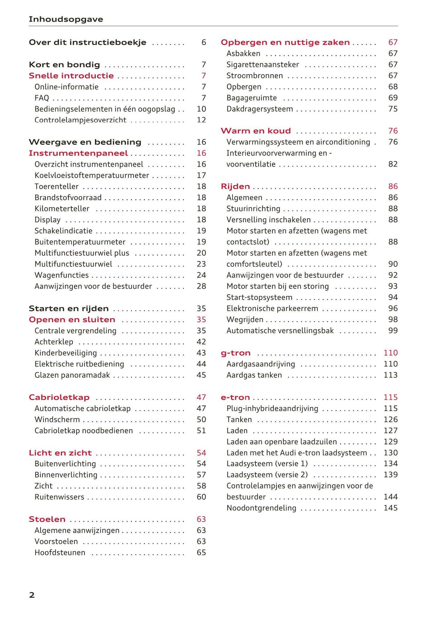 2016-2018 Audi A3/S3/RS 3 Manuel du propriétaire | Néerlandais