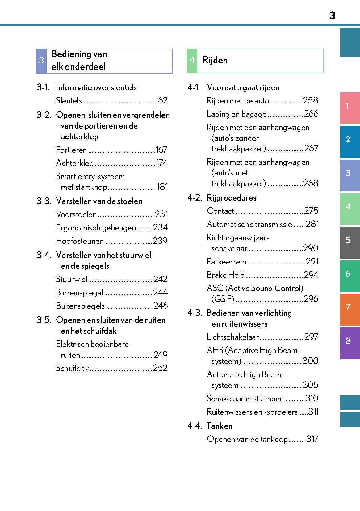 2017-2018 Lexus GS 350/GS 300/GS F Owner's Manual | Dutch