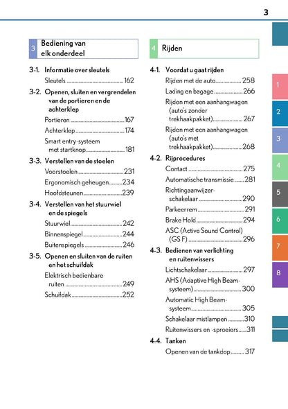 2017-2018 Lexus GS 350/GS 300/GS F Owner's Manual | Dutch