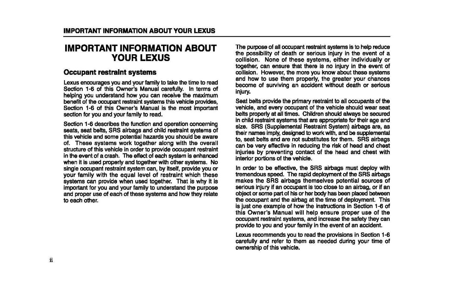 2004 Lexus LX Manuel du propriétaire | Anglais