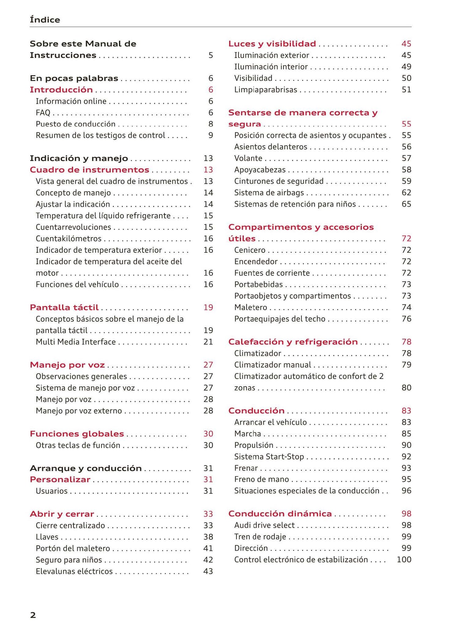 2018-2023 Audi A1 Manuel du propriétaire | Espagnol