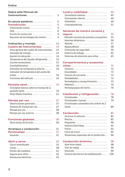2018-2023 Audi A1 Manuel du propriétaire | Espagnol