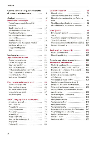 2015-2019 Audi A4/A4 Limousine/A4 Avant Owner's Manual | Italian