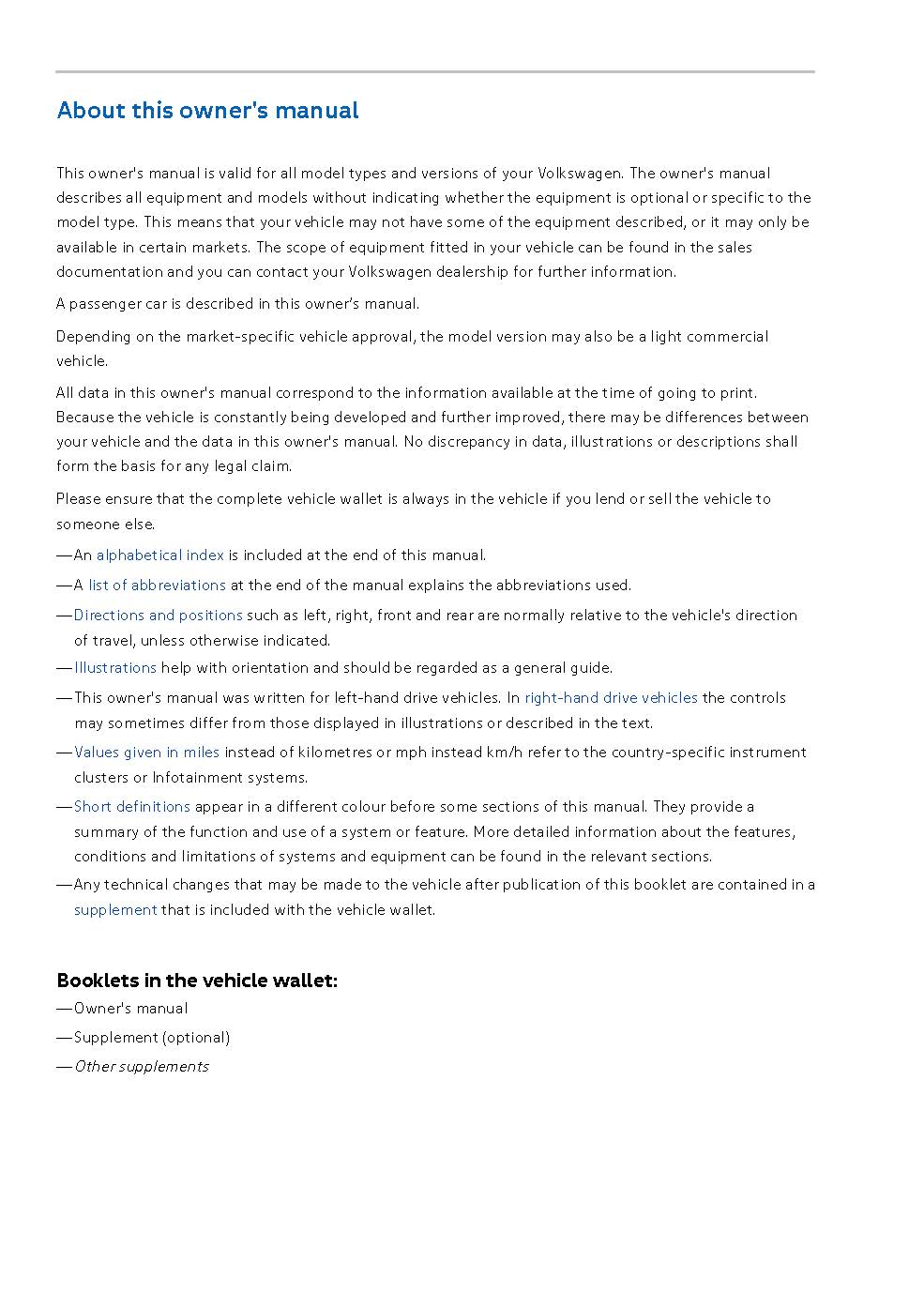 2020-2023 Volkswagen ID.3 Owner's Manual | English