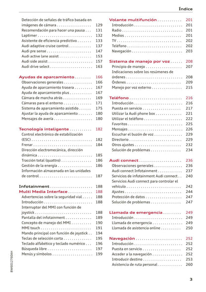 2017-2020 Audi A5 Manuel du propriétaire | Espagnol