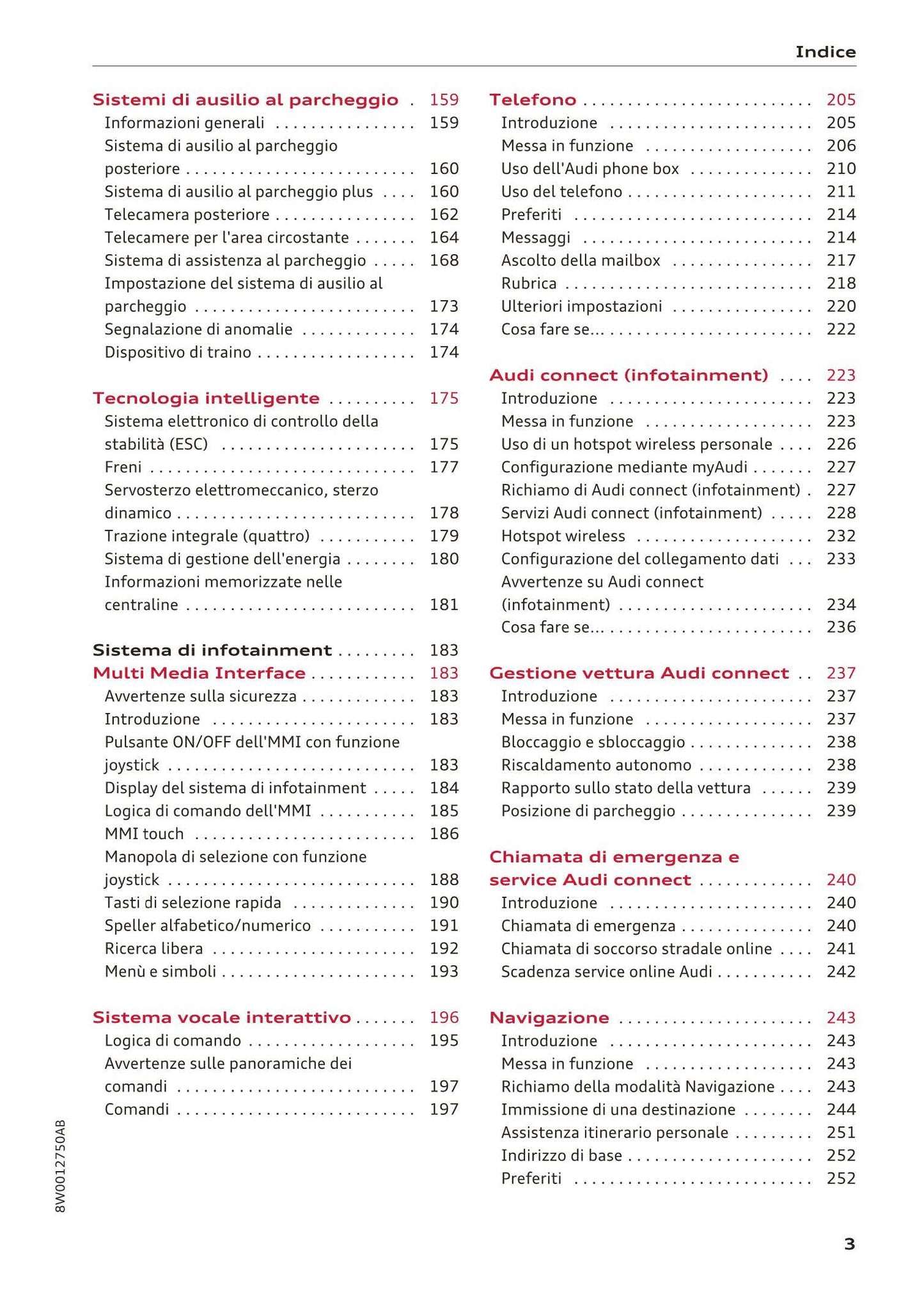 2015-2019 Audi A4/A4 Limousine/A4 Avant Owner's Manual | Italian