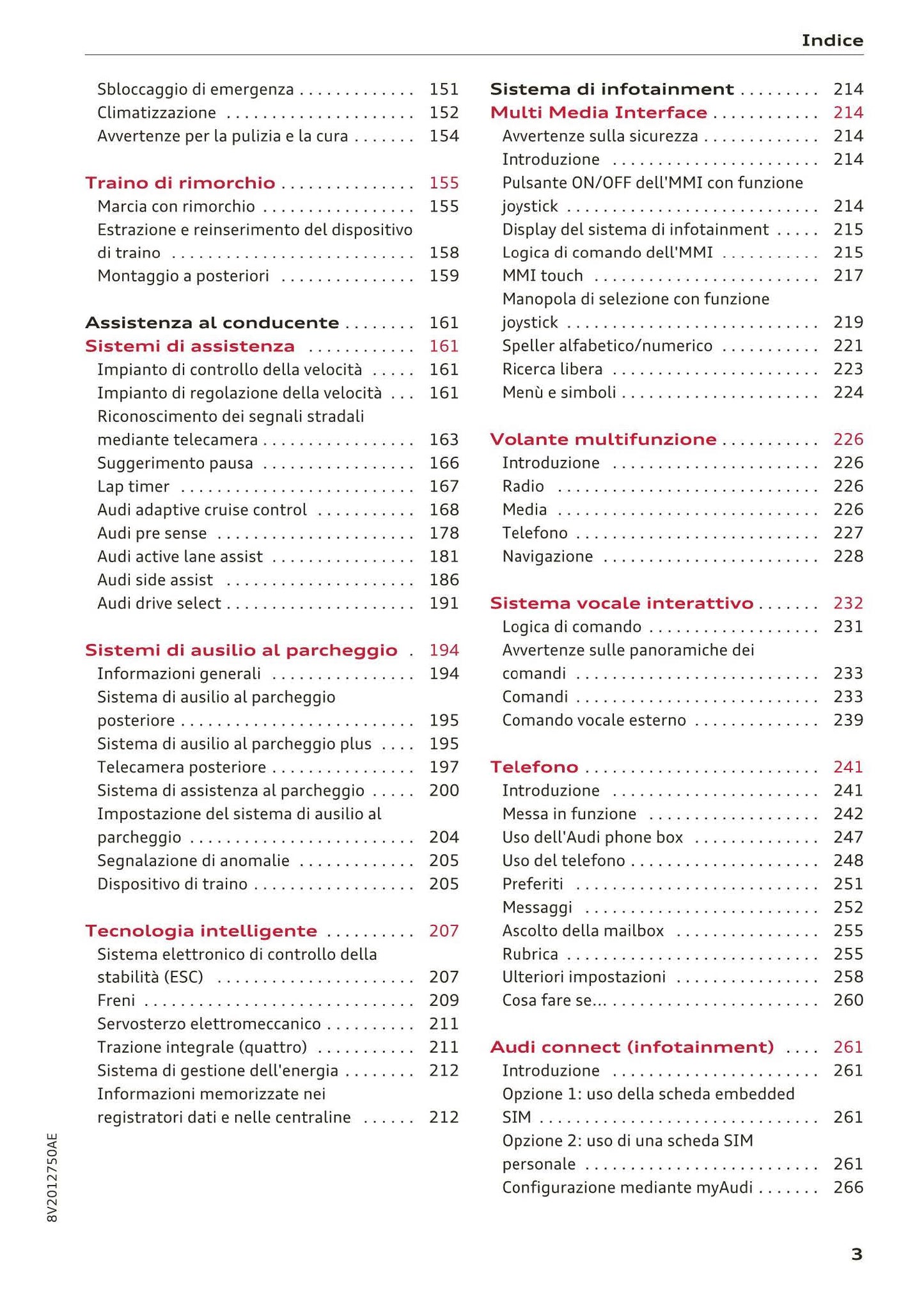 2016-2018 Audi A3 Manuel du propriétaire | Italien