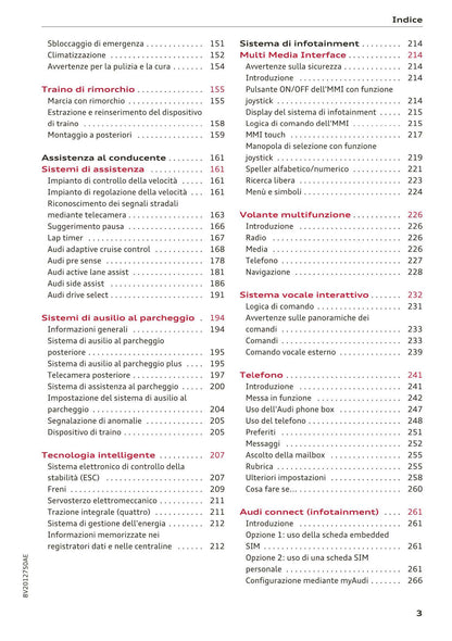 2016-2018 Audi A3 Manuel du propriétaire | Italien