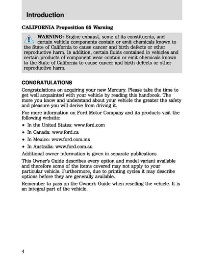 2003 Mercury Marauder Manuel du propriétaire | Anglais