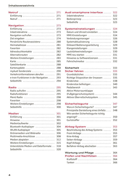 2017-2018 Audi A3/A3 Cabriolet/A3 Limousine/A3 Sportback/A3 Sportback e-tron/A3 Sportback g-tron/RS 3 Limousine/RS 3 Sportback/S3/S3 Cabriolet/S3 Limousine/S3 Sportback Owner's Manual | German