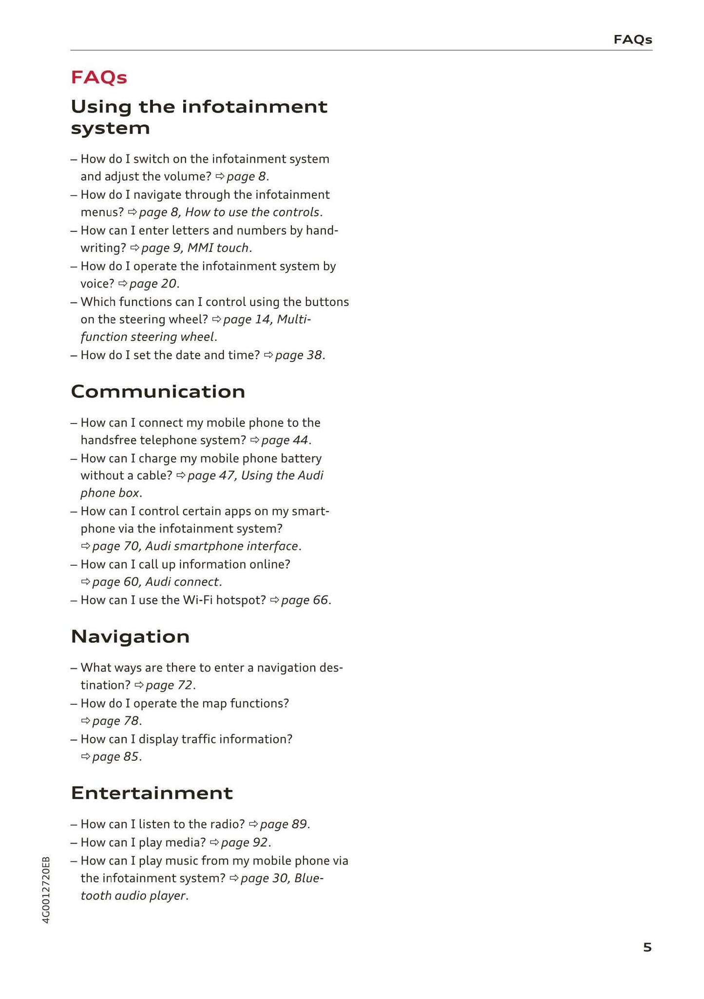 Audi MMI Navigation System Plus 2014 - 2018