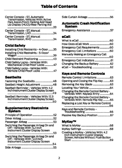 2021 Ford Focus Gebruikershandleiding | Engels