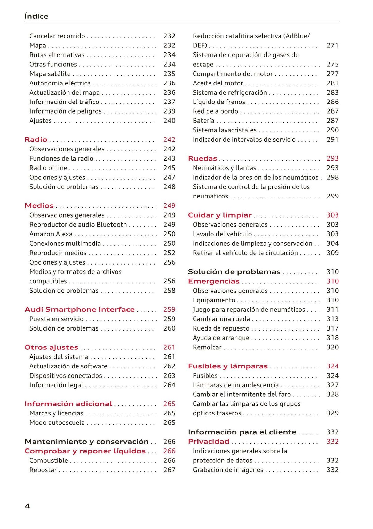 2018-2023 Audi Q3 Manuel du propriétaire | Espagnol