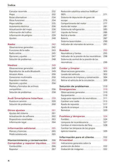 2018-2023 Audi Q3 Manuel du propriétaire | Espagnol